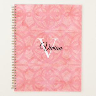 Agenda Tulip Pink Batik Elegant Monograma