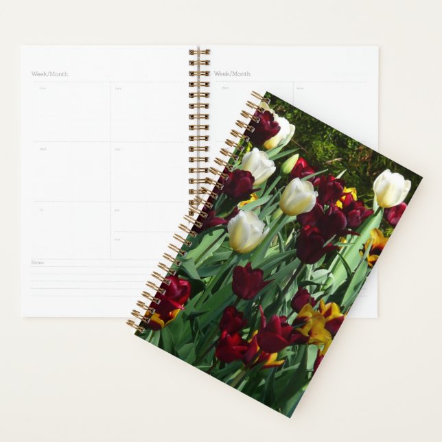 Agenda Tulipas Marrons e Amarelas Floral Colorido (Exibição)