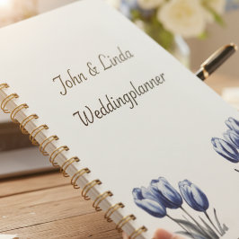 Agenda Tulipas no Azul Delft, personalizáveis