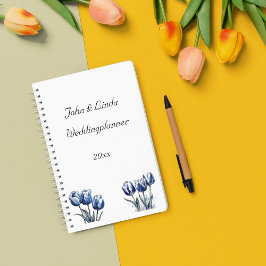 Agenda Tulipas no Azul Delft, personalizáveis