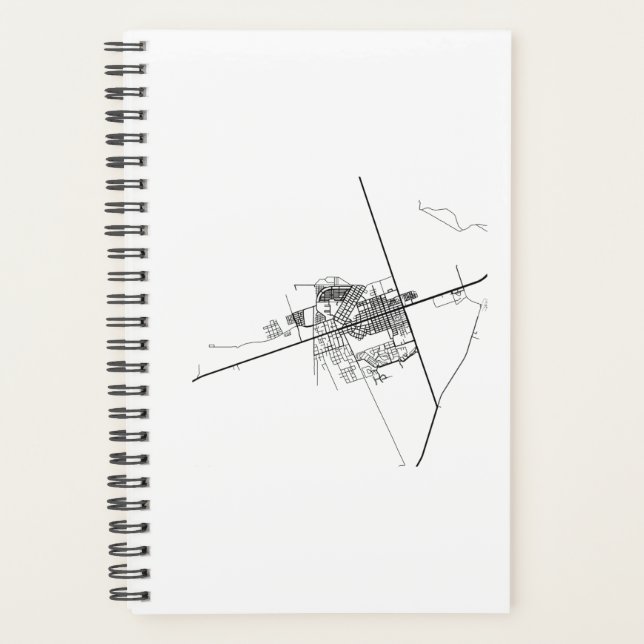 Agenda Tulum Mexico Map Black Line Modern (Frente)