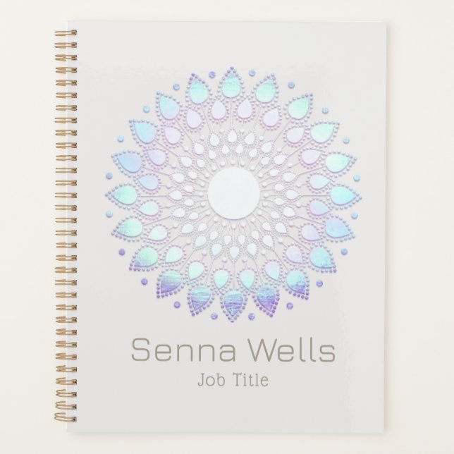 Agenda Turquesa Lotus Flower Mandala (Frente)