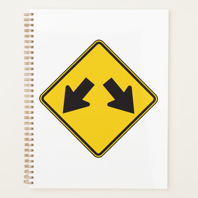 Agenda Two Downward Arrows Warning Road Sign (Frente)