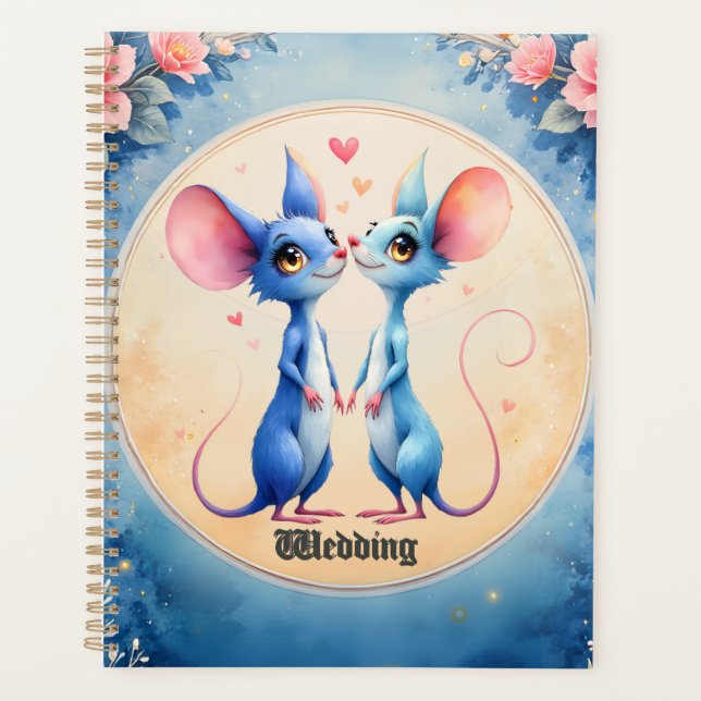 Agenda Two Hearts, One Love – Wedding Mice. (Frente)