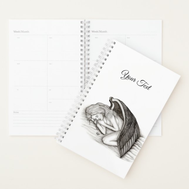 Agenda Um anjo adormecido, Design preto e branco (Exibição)