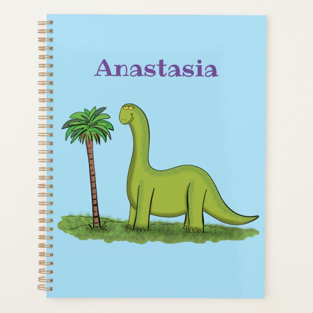 Agenda Um desenho animado de brontosaurus dinossauros, ve (Frente)