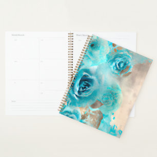 Agenda Um Design Ephemera de Chique Azul Série 7
