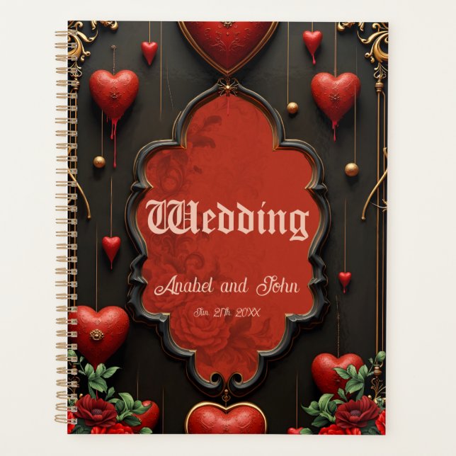 Agenda Um toque de gótica, corações e conexão eterna. (Frente)