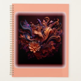 Agenda Uma Flor Espacial Cor-de-Rosa