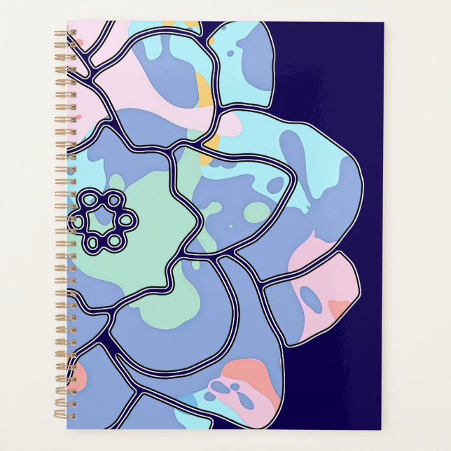 Agenda Uma flor feita de manchas de tinta (Frente)