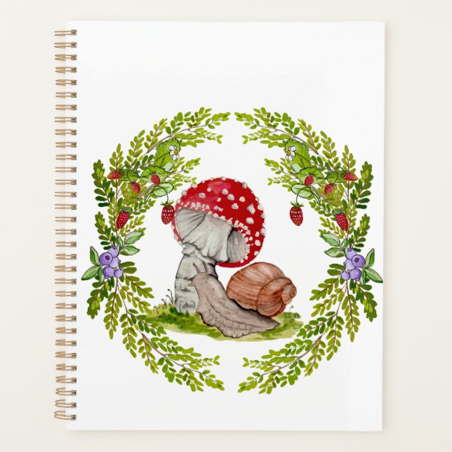 Agenda Uma mosca florestal colorida e um caracol (Frente)