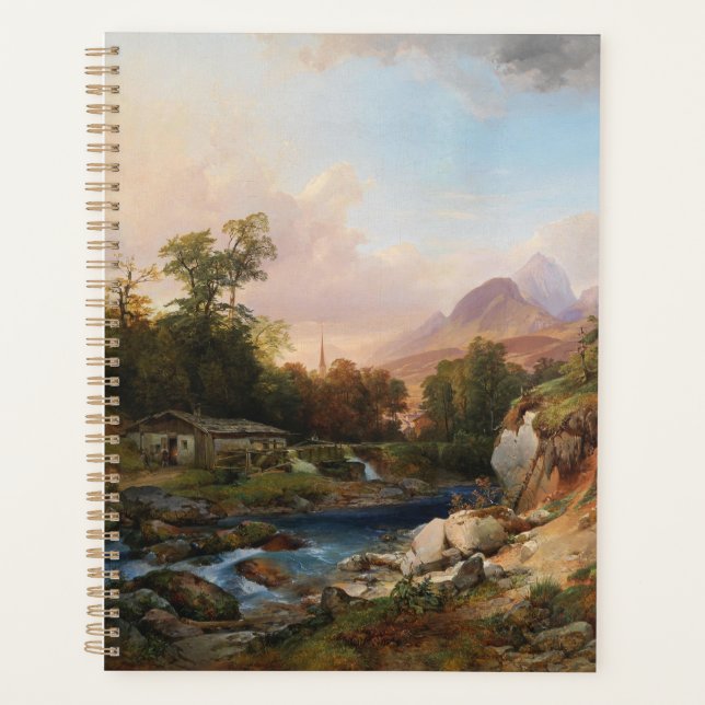 Agenda Uma paisagem de montanha com um Smithy (Frente)