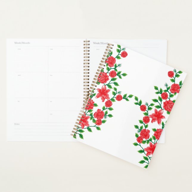 Agenda Uma rosa vermelha com pétalas detalhadas, represen (Exibição)