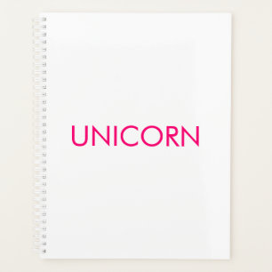 Agenda "Unicorn" - cor-de-rosa-quente minimalista