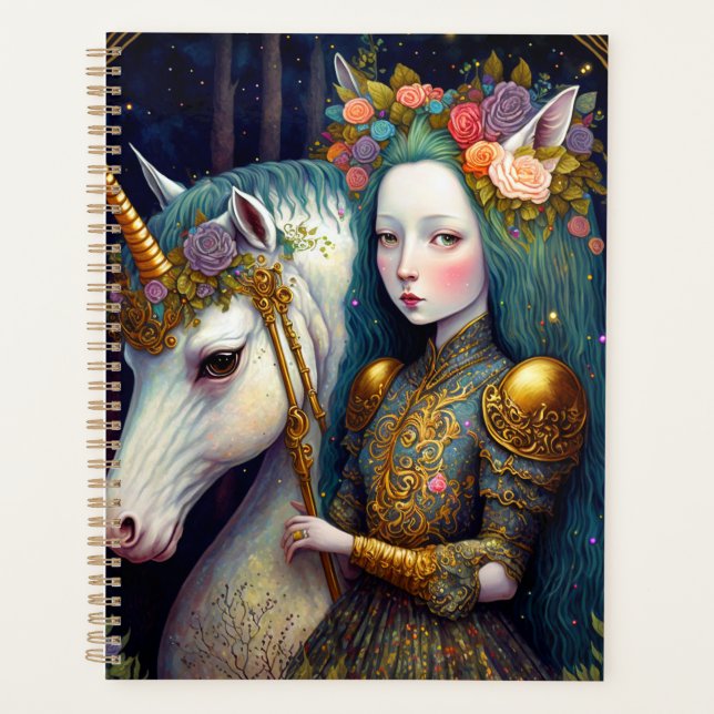 Agenda Unicorn e Lady Fantasy Art (Frente)