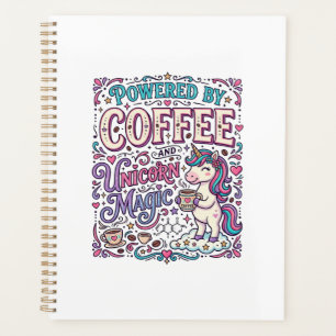 Agenda Unicórnio Alimentado por Café e Magia de Unicórnio