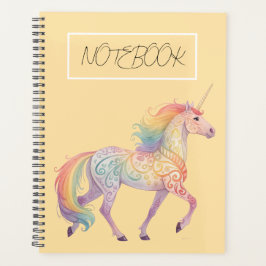 Agenda Unicórnio Arco-íris Mágico Personalizado