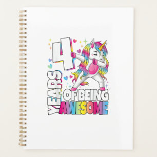 Agenda Unicórnio de 4 Anos 4 Anos Sendo Incrível Camiseta