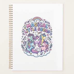 Agenda Unicórnio Equipe Mágica Pequena Produção de Design