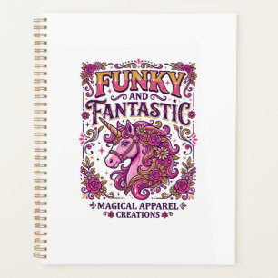 Agenda Unicórnio Funky e Fantástico Design Zazzle Elegant