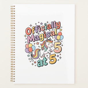 Agenda Unicórnio Oficialmente Mágico em 5 Design de Fundo