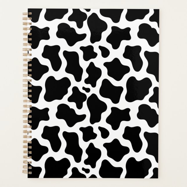 Agenda Unique Black Cow Print Planner Journal (Frente)