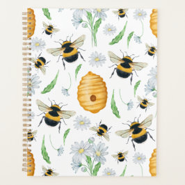 Agenda Unique Floral Honey Bees Planner Journal