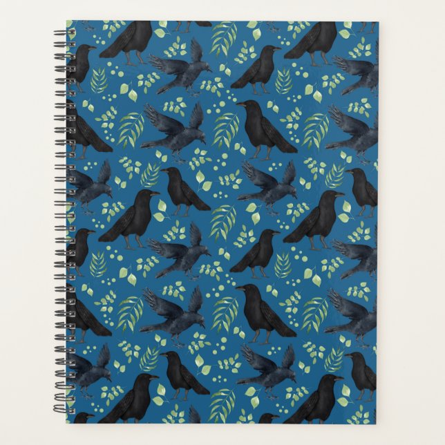 Agenda Unique Ravens Planner Journal in Blue (Frente)