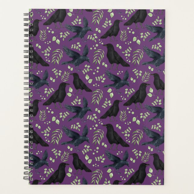 Agenda Unique Ravens Planner Journal in Purple (Frente)