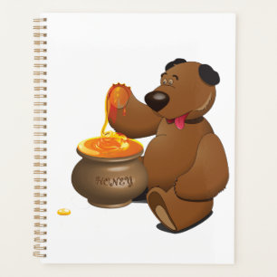 Agenda Urso Adorável de Amor com Pote de Mel