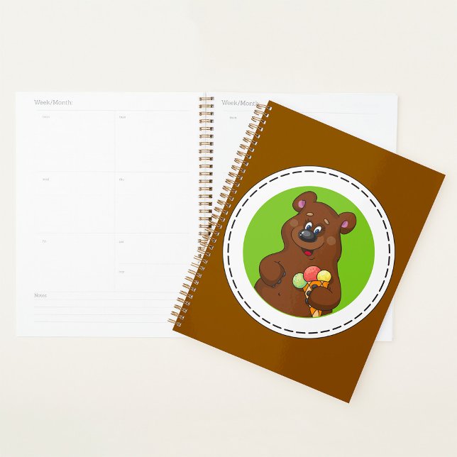 Agenda Urso Bonito com Sorvete e animal divertido (Criador carregado)