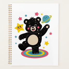 Agenda Urso Cósmico com Estrelas e Planetas - Espaço Cóni