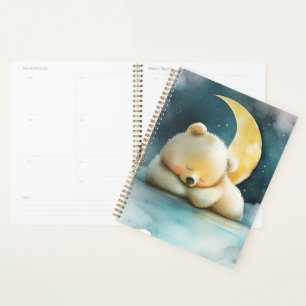 Agenda Urso de Dormência em Aquarela