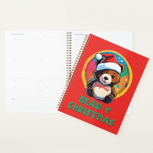 Agenda Urso de Natal Bonito Adorável Kawaii Chibi (Exibição)
