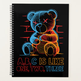 Agenda Urso de pelúcia Neon ABC