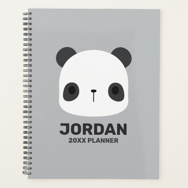 Agenda Urso Panda Bonito com Nome Personalizado (Frente)