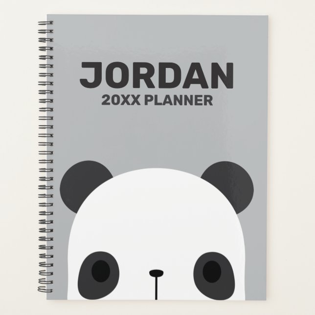 Agenda Urso Panda Bonito com Nome Personalizado (Frente)