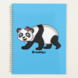Agenda Urso panda bonito e feliz com desenho animado