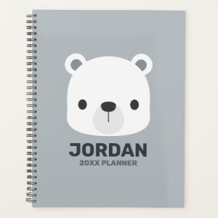 Agenda Urso Polar Bonito com Nome Personalizado