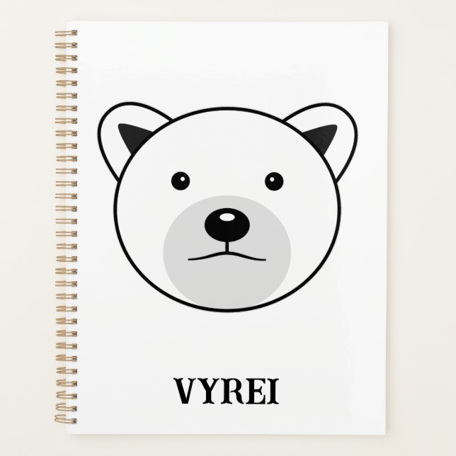 Agenda Urso Polar de Cartoon Bonito (Frente)