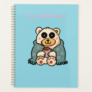 Agenda Urso Polar Personalizado com Café Arte Fofa de I