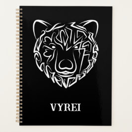 Agenda Urso Tribal Negro e Branco