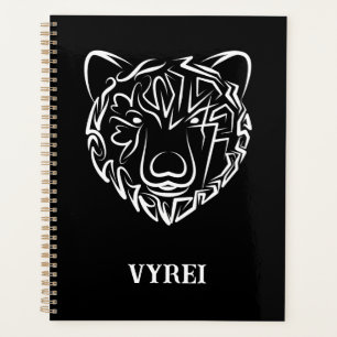 Agenda Urso Tribal Negro e Branco