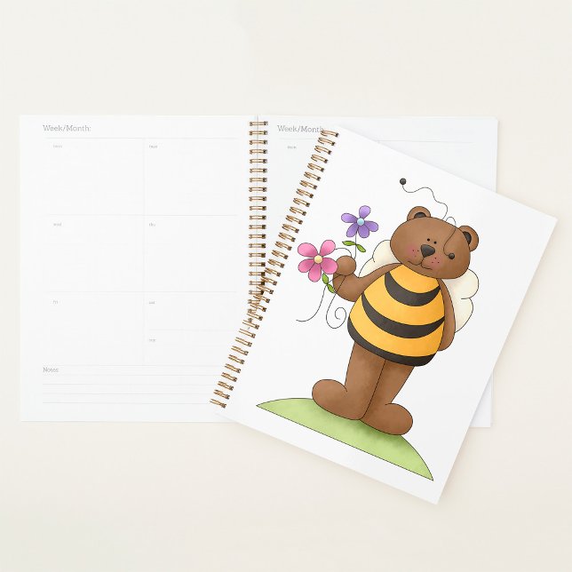 Agenda Urso Vestido como Bumblebee com Flores (Criador carregado)