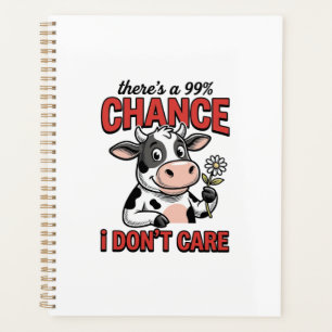 Agenda Vaca Engraçada Chance Eu Não Cuido Vintage