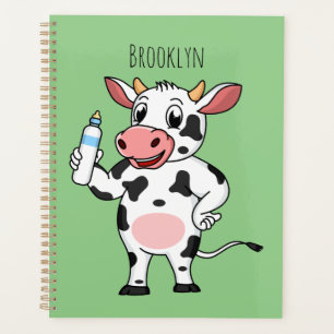 Agenda Vaca feliz com cartum de mamadeira