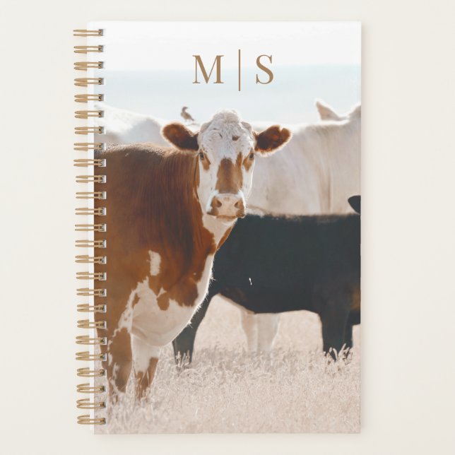 Agenda Vacas De Montana Monogramas Em Prado (Frente)