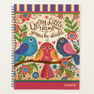 Agenda Vai Ficar Bem Pássaros Personalizados Divertimento
