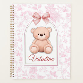 Agenda Valentina | Design de Enfermeiro de Urso Rosa Pers