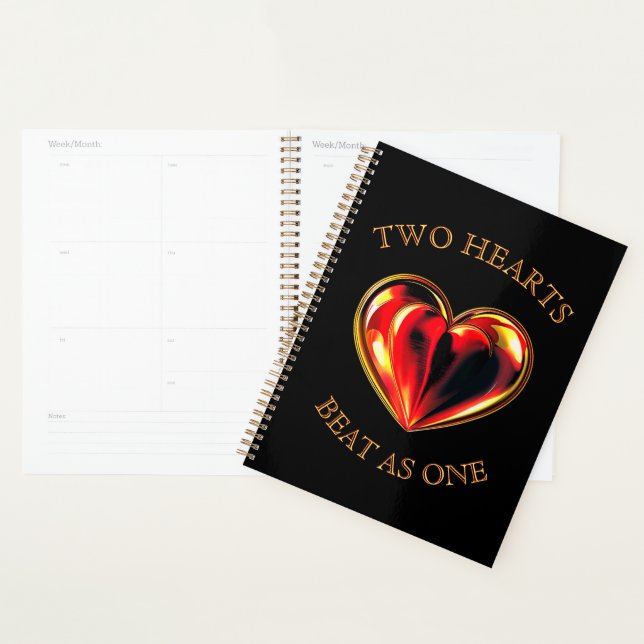 Agenda Valentine Two Hearts Beat As One Twin Flame Black (Exibição)